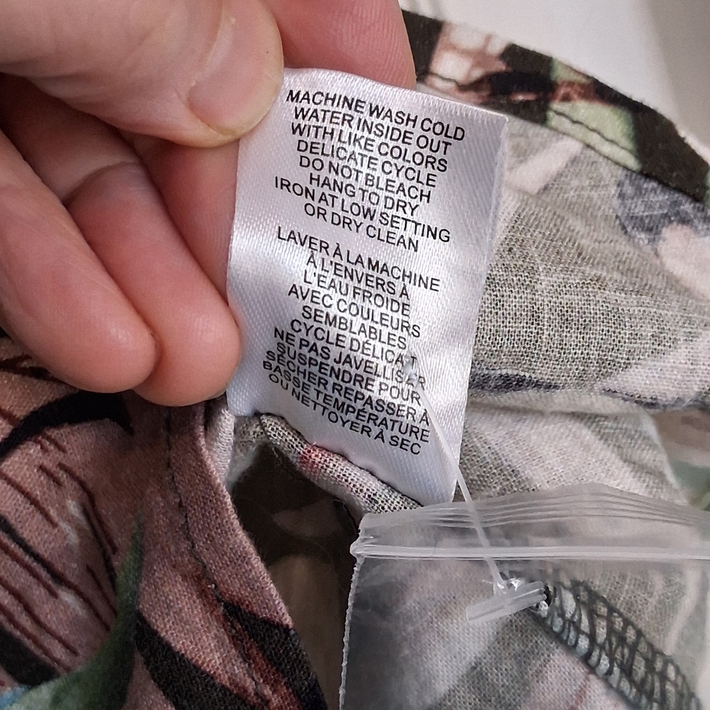 C by One Tropical Floral Linen Blend Button Up Shirt Size 2X - Picture 5 of 12